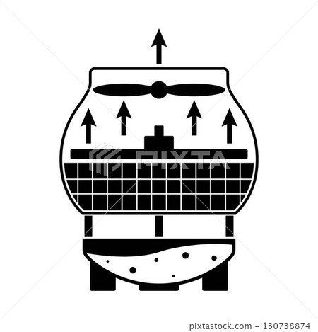 water cooling tower system daigram illustration 130738874
