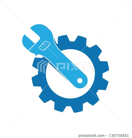 Maintenance logo icon vector flat design template 130738881