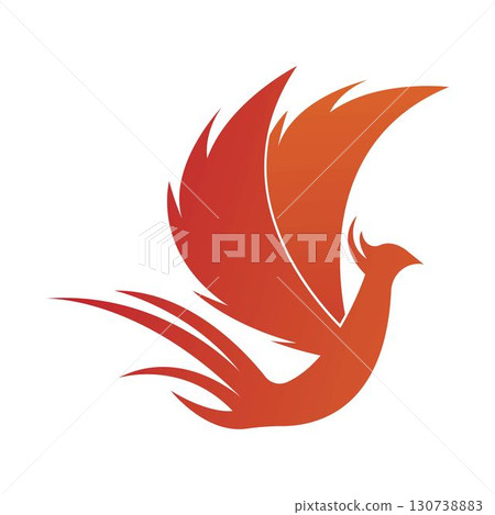 Phoenix fire bird logo vector flat design 130738883