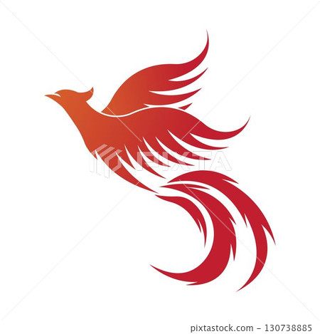 Phoenix fire bird logo vector flat design Phoenix fire bird logo vector flat design 130738885