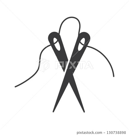 Tailor or textile logo vector flat design template 130738898