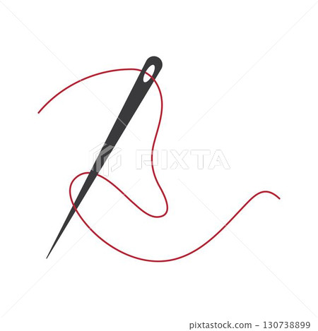 Thread needle illustration vector flat design 130738899