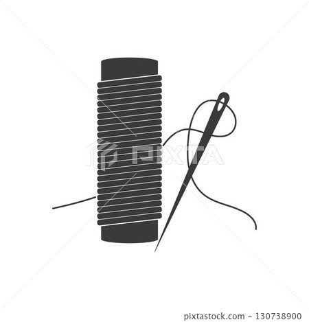 Tailor or textile logo vector flat design template Tailor or textile logo vector flat design template 130738900