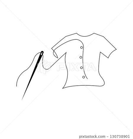 Tailor or textile logo vector flat design template Tailor or textile logo vector flat design template 130738901