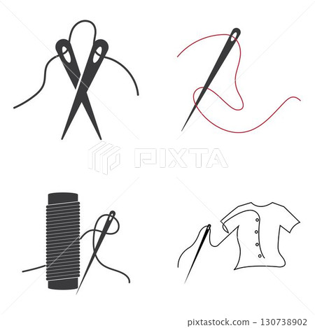 Tailor or textile logo vector flat design template 130738902