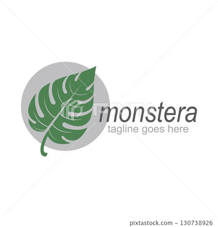Monstera leaf logo vector design Monstera leaf logo vector design 130738926
