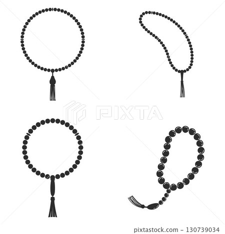 Muslim Prayer beads icon design template 130739034