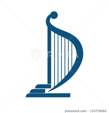 Harp illustration logo vector Harp illustration logo vector 130739068