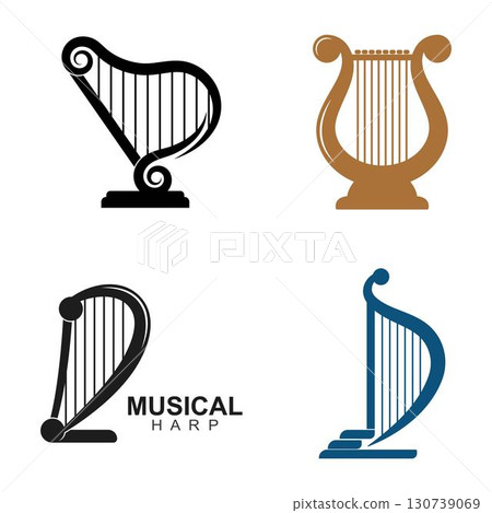 Harp illustration logo vector 130739069