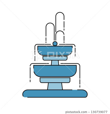 City fountain line icon vector flat design 130739077