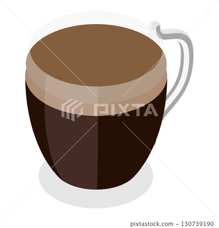 3D Isometric Flat Vector Set of Coffee Beverages, Cafe Menu. Item 1 130739190