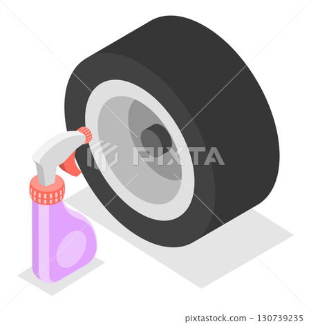 3D Isometric Flat Vector Illustration of Self Car Wash, Vehicle Cleaning Service. Item 2 130739235