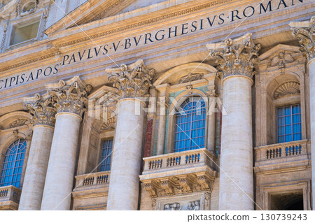 Balcony window St. Peter's Basilica Vatican architecture building Balcony window St. Peter's Basilica Vatican architecture building 130739243