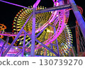 Illuminated Ferris wheel and coaster 130739270