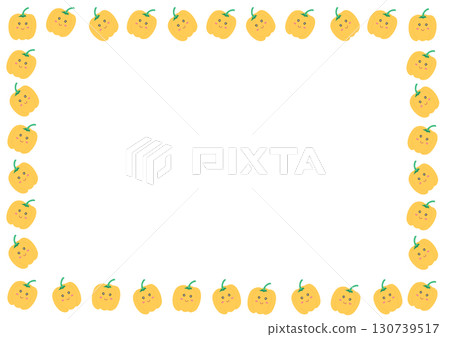 Cute bell pepper border, A4 paper frame background  130739517