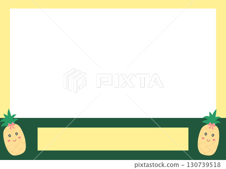yellow and green rectangular frame background decorated with cute pineapple cartoon yellow and green rectangular frame background decorated with cute pineapple cartoon 130739518