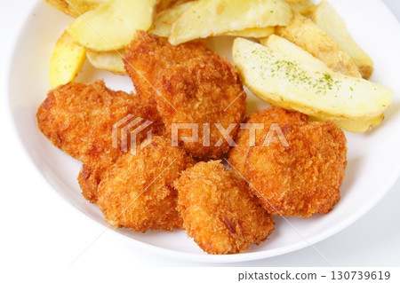 Chicken cutlet and french fries Chicken cutlet and french fries 130739619