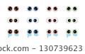 Frontal eyes, surprised eyes, crying eyes, various eye parts set 3D PNG 130739623