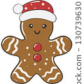 Cute gingerbread cookie, a traditional Christmas treat perfect for festive decorations and holiday designs. 130739630