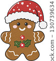 Cute gingerbread cookie, a traditional Christmas treat perfect for festive decorations and holiday designs. 130739634