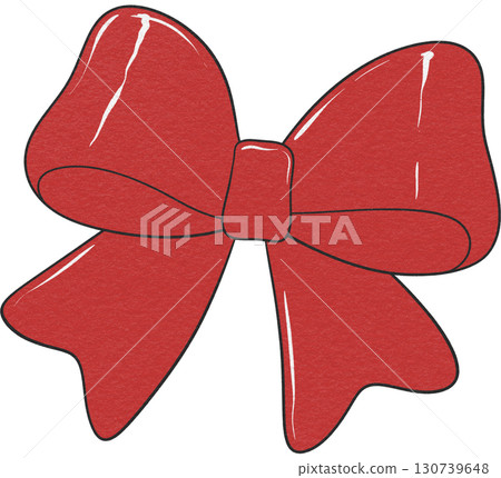Festive red ribbon, perfect for Christmas holiday decorations and gift wrapping. 130739648