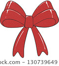 Festive red ribbon, perfect for Christmas holiday decorations and gift wrapping. 130739649