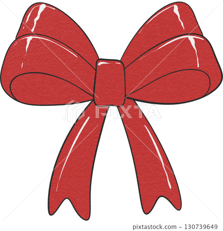 Festive red ribbon, perfect for Christmas holiday decorations and gift wrapping. 130739649