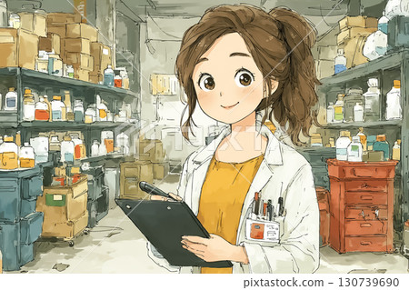 Miyu Series: Miyu sorts medicines at a pharmaceutical company's distribution warehouse 130739690