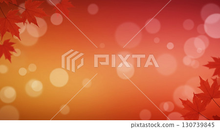 Illustration of autumn leaves and a warm gradient background Illustration of autumn leaves and a warm gradient background 130739845