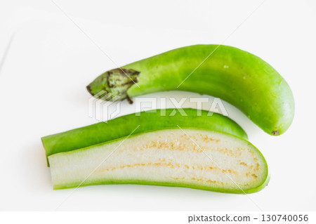 sliced white eggplant 130740056