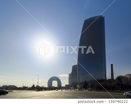 Highways and skyscrapers in Baku, Azerbaijan Highways and skyscrapers in Baku, Azerbaijan 130740222