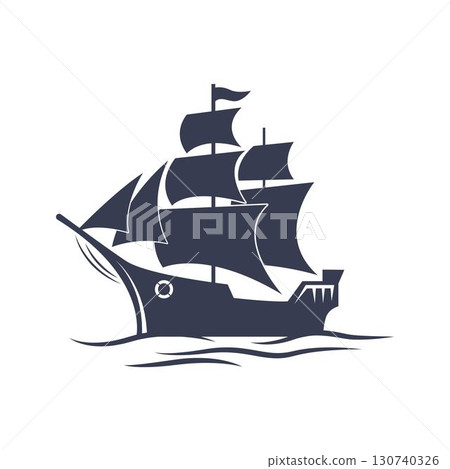 Ship logo icon illustration Ship logo icon illustration 130740326