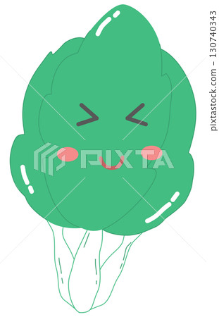 cute and minimal Chinese cabbage with shy face 130740343