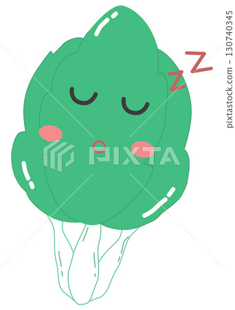 cute and minimal Chinese cabbage with sleepy face cute and minimal Chinese cabbage with sleepy face 130740345