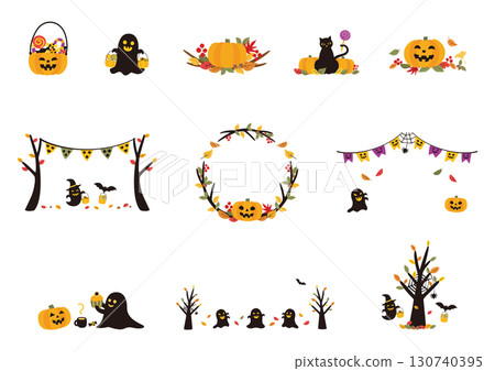 Halloween Material Collection 2025 Textless Vector 130740395