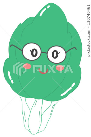 cute and minimal Chinese cabbage with study character cute and minimal Chinese cabbage with study character 130740461