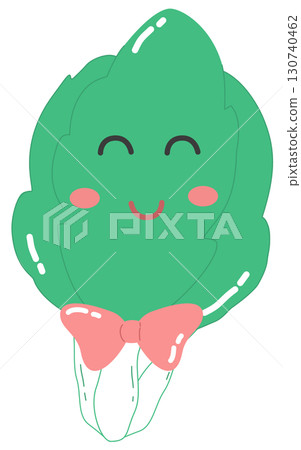 cute and minimal Chinese cabbage with ribbon bow cute and minimal Chinese cabbage with ribbon bow 130740462