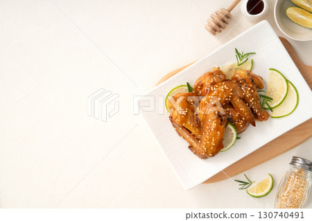 雞翅 檸檬 蜜汁 照燒 烤肉 Teriyaki chicken wing 蜂蜜漬けチキンウィング 130740491