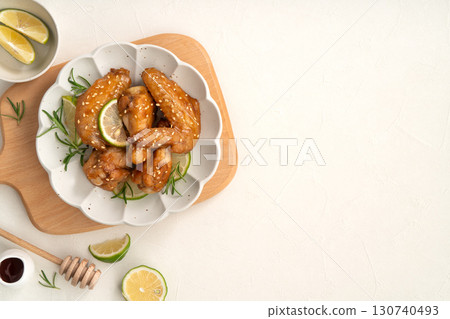 雞翅 檸檬 蜜汁 照燒 烤肉 Teriyaki chicken wing 蜂蜜漬けチキンウィング 130740493