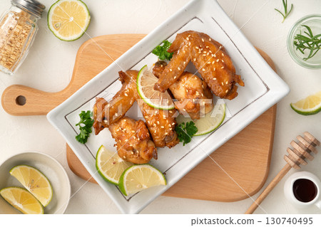 雞翅 檸檬 蜜汁 照燒 烤肉 Teriyaki chicken wing 蜂蜜漬けチキンウィング 130740495