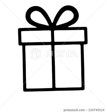 gift box icon on black and white concept 130740524