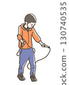 Illustration of a boy skipping rope 130740535