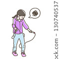 Illustration of a girl skipping rope 130740537