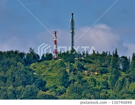 Communication Towers on Mountain Communication Towers on Mountain 130740899