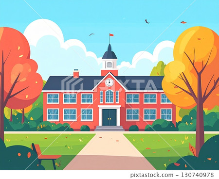 Boarding school simple illustration 130740978