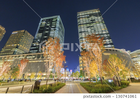 大阪府梅田的建築物和聖誕彩燈（大阪市北區梅田） 130741061