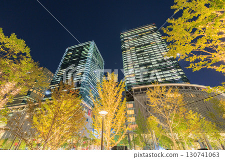 大阪府梅田的建築物和聖誕彩燈(大阪市北區梅田) 大阪府梅田的建築物和聖誕彩燈(大阪市北區梅田) 130741063