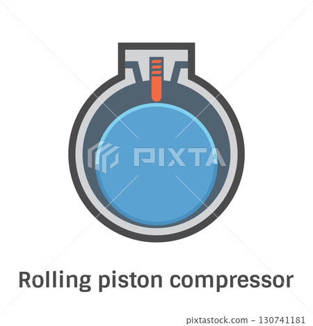 AIr conditioning hvac system part vector color icon design. 130741181