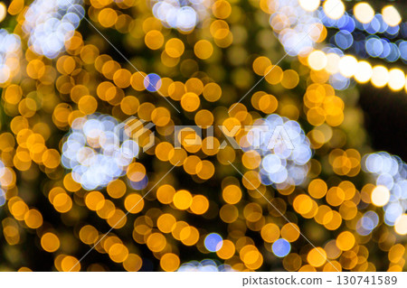 Abstract background. Blurred colorful circles bokeh of Christmas lights 130741589