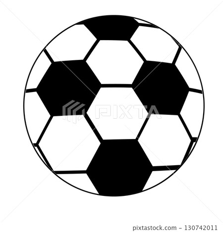 Classic black and white soccer ball on white background 130742011